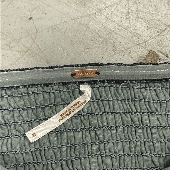 Free People Teal Lined Lace A-Line Skirt Set Maxi Size Medium Like New Crop Top - Picture 7 of 8